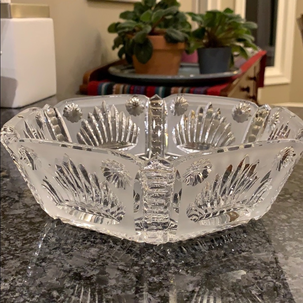Vintage Cut Crystal Bowl Hexagon